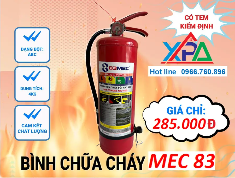 Bình cứu hỏa dạng bột  4kg